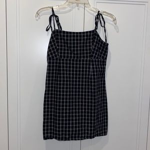 Black Plaid Mini Dress SIZE S, GENTLY WORN